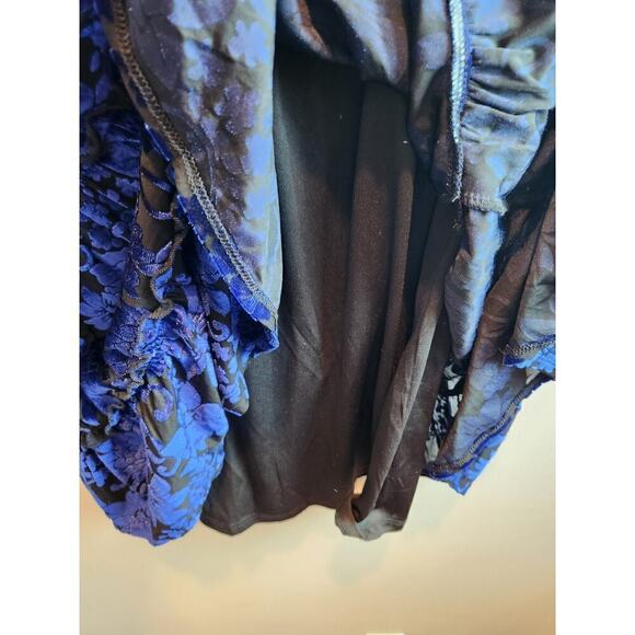 Allison & Kelly Blue tiered velvet burnout dress sz M floral witchy fairy goth - Picture 6 of 12